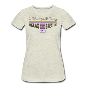 XZAKA Women "Relax Breathe" T-Shirt - WH - ST - heather oatmeal