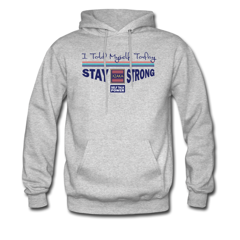 XZAKA Men "Stay Strong" Hoodie - WH -ST - heather gray