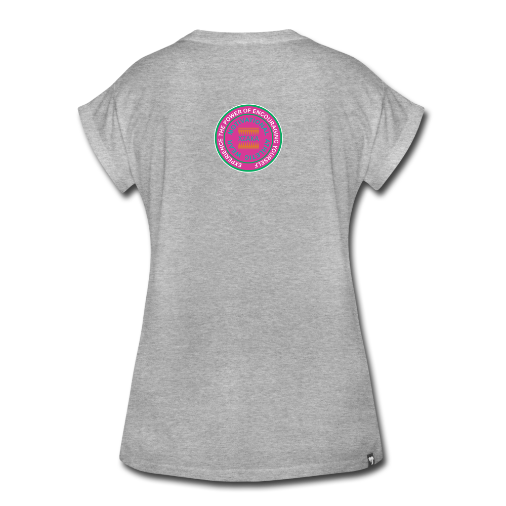 XZAKA - Women's 'DJB' Relaxed Fit T-Shirt -WHT - heather gray