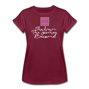 XZAKA - Women's 'DJB' Relaxed Fit T-Shirt - BK - burgundy