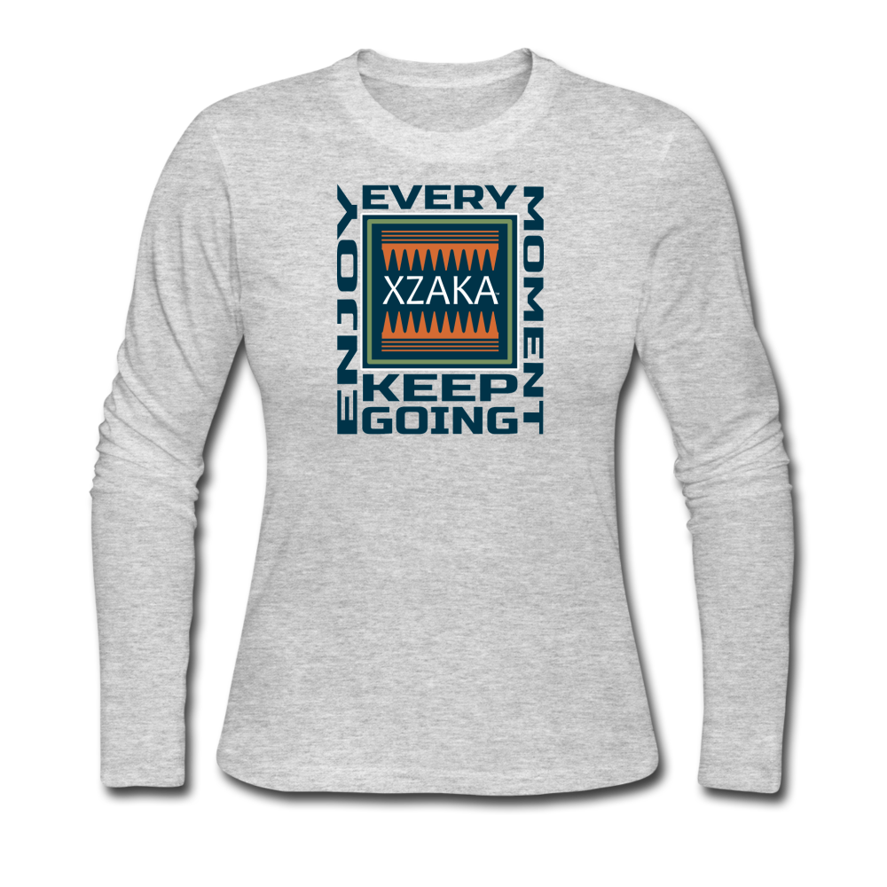 XZAKA Women "Enjoy Every Moment" T-Shirt -LS - gray