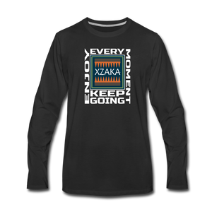 XZAKA - Men "Enjoy Every Moment" Long Sleeve T-Shirt - BLK - black