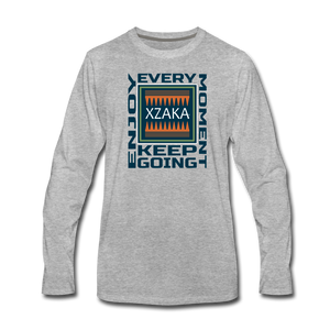 XZAKA - Men "Enjoy Every Moment" Long Sleeve T-Shirt - heather gray
