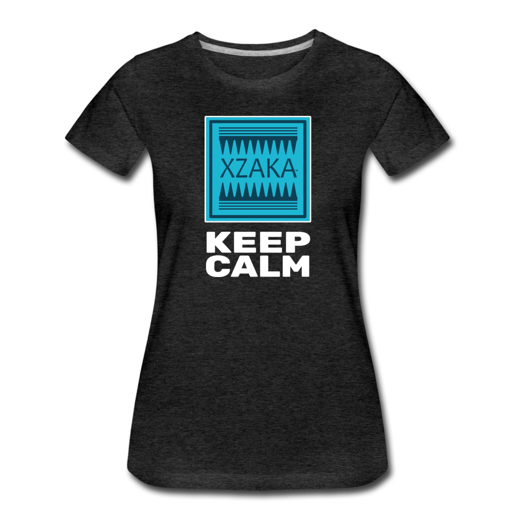 XZAKA - Women " Keep Calm" T-Shirt - Premium - charcoal gray