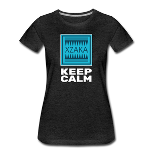 XZAKA - Women " Keep Calm" T-Shirt - Premium - charcoal gray