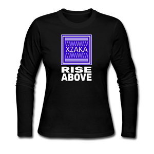 XZAKA - Women "Keep Calm" Long Sleeve T-Shirt -BLK - black