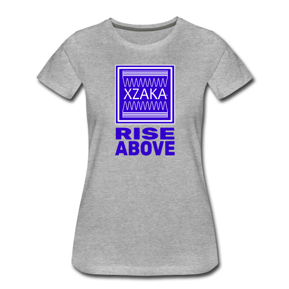 XZAKA - Women "Rise Above" Short Sleeve T-Shirt -WHT - heather gray