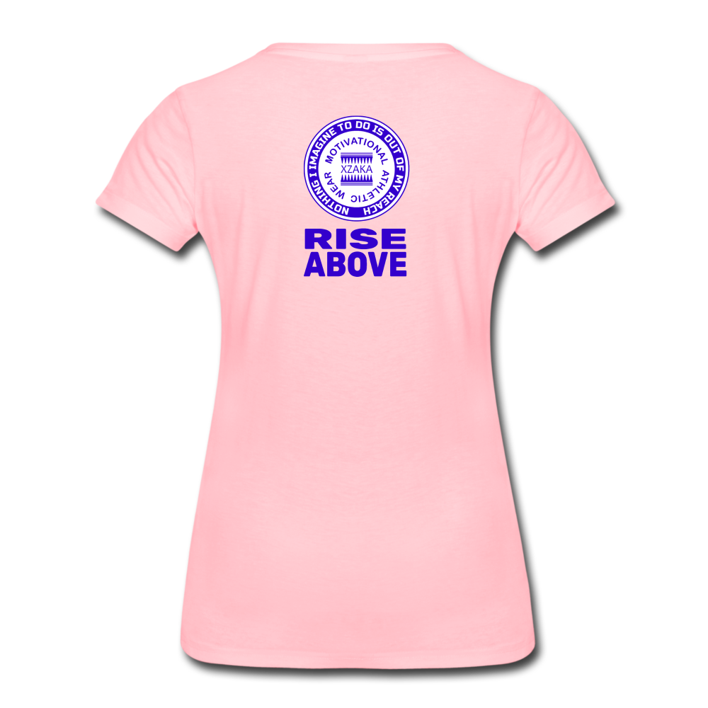 XZAKA - Women "Rise Above" Short Sleeve T-Shirt -WHT - pink