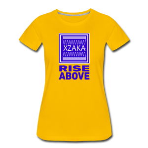 XZAKA - Women "Rise Above" Short Sleeve T-Shirt -WHT - sun yellow