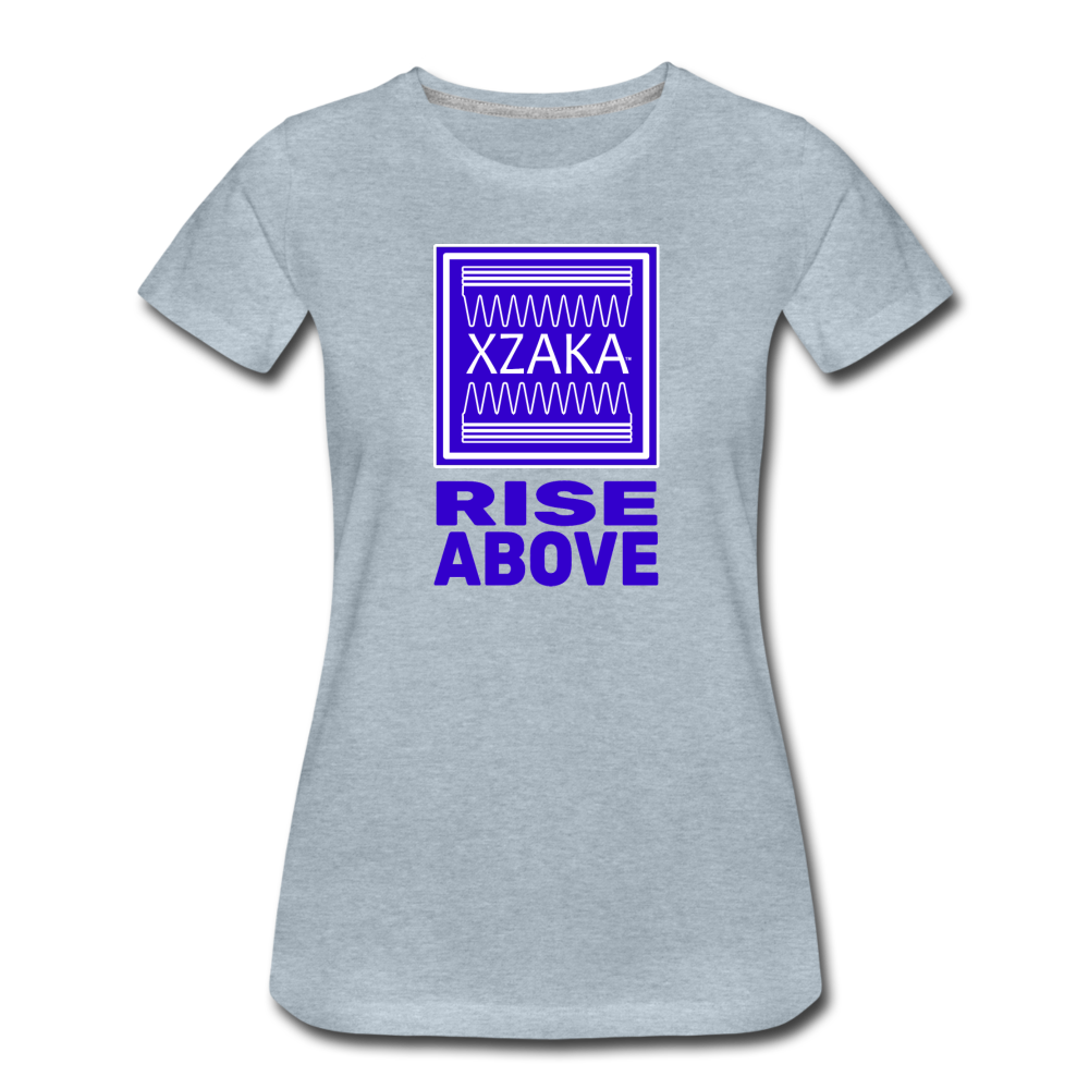 XZAKA - Women "Rise Above" Short Sleeve T-Shirt -WHT - heather ice blue