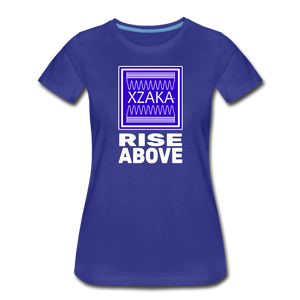 XZAKA - Women "Keep Calm" Short Sleeve T-Shirt -WHT - royal blue