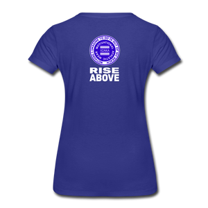 XZAKA - Women "Keep Calm" Short Sleeve T-Shirt -WHT - royal blue