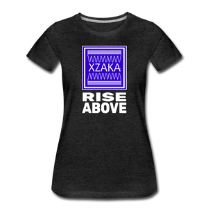 XZAKA - Women "Keep Calm" Short Sleeve T-Shirt -WHT - charcoal gray