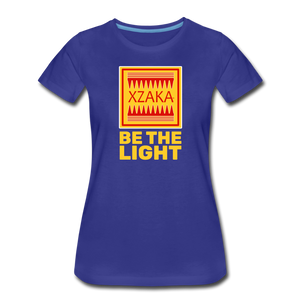 XZAKA - Women "Be The Light" Short Sleeve T-Shirt -BLK - royal blue