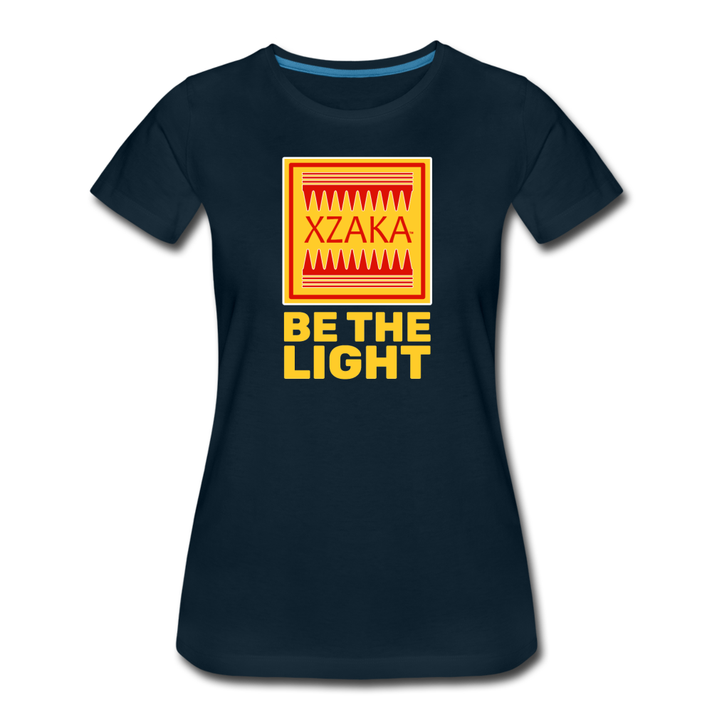 XZAKA - Women "Be The Light" Short Sleeve T-Shirt -BLK - deep navy