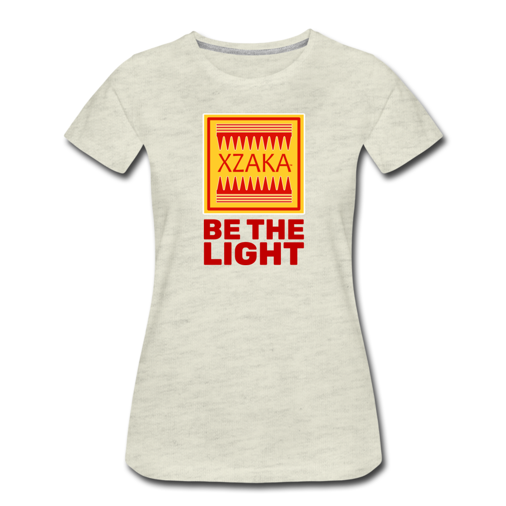 XZAKA - Women "Be The Light" Short Sleeve T-Shirt -WHT - heather oatmeal
