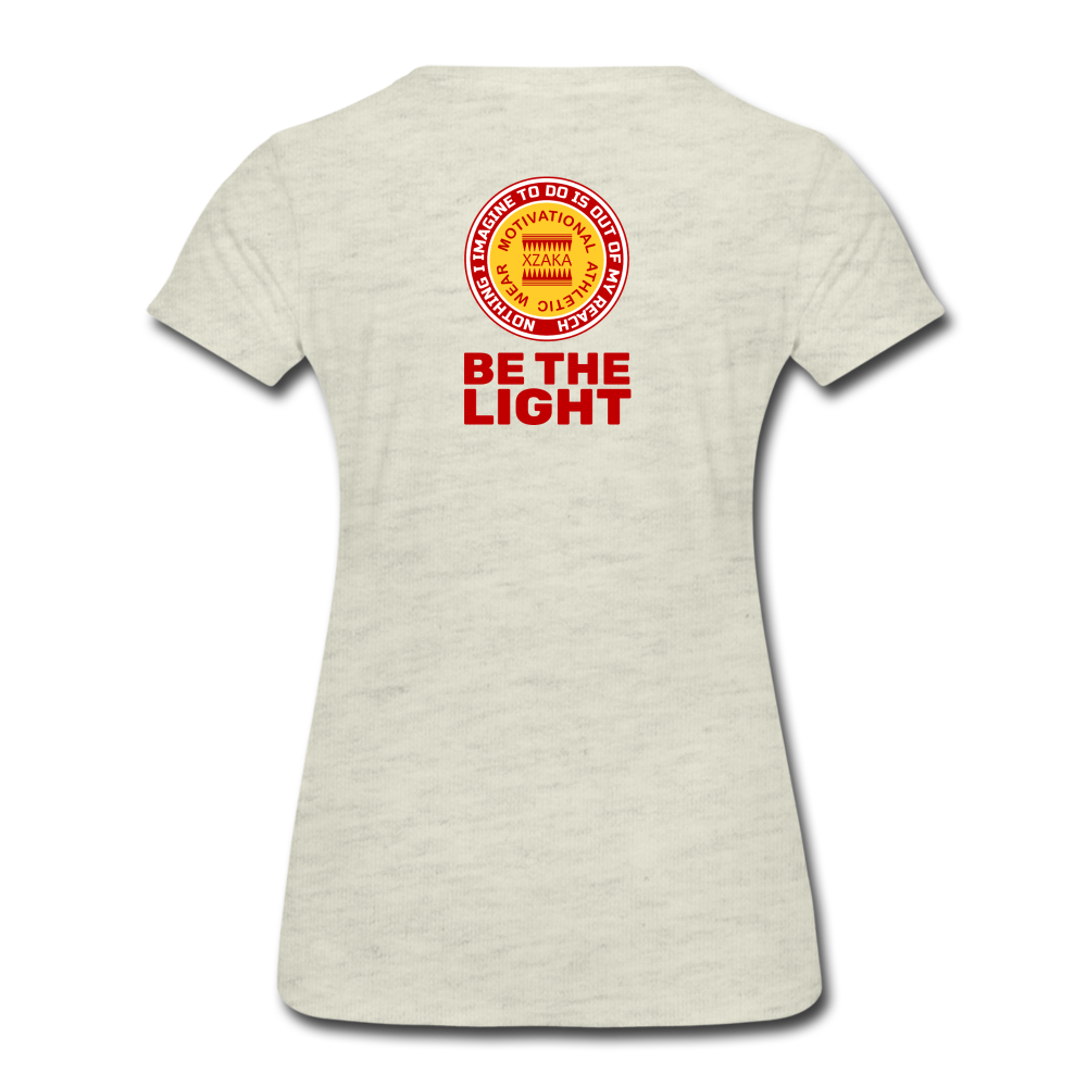 XZAKA - Women "Be The Light" Short Sleeve T-Shirt -WHT - heather oatmeal