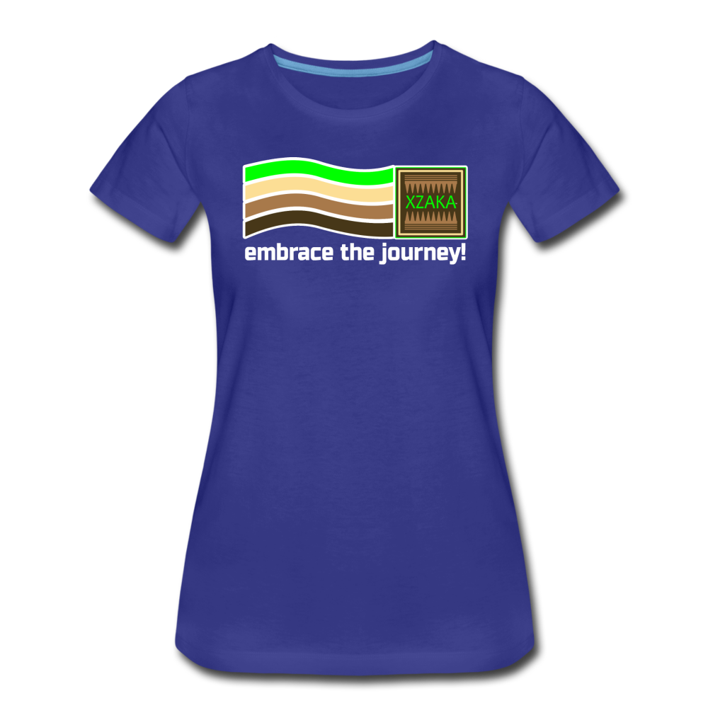 XZAKA - Women "Embrace The Journey" T-Shirt - royal blue