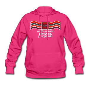 XZAKA - Women "Enthusiasm Drives Purpose" Hoodie - Wings-BLK - fuchsia