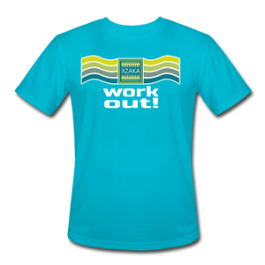 XZAKA - Men’s "Work Out" Moisture Wicking Performance T-Shirt -BLK- - turquoise