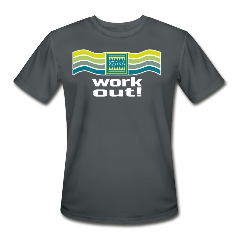 XZAKA - Men’s "Work Out" Moisture Wicking Performance T-Shirt -BLK- - charcoal