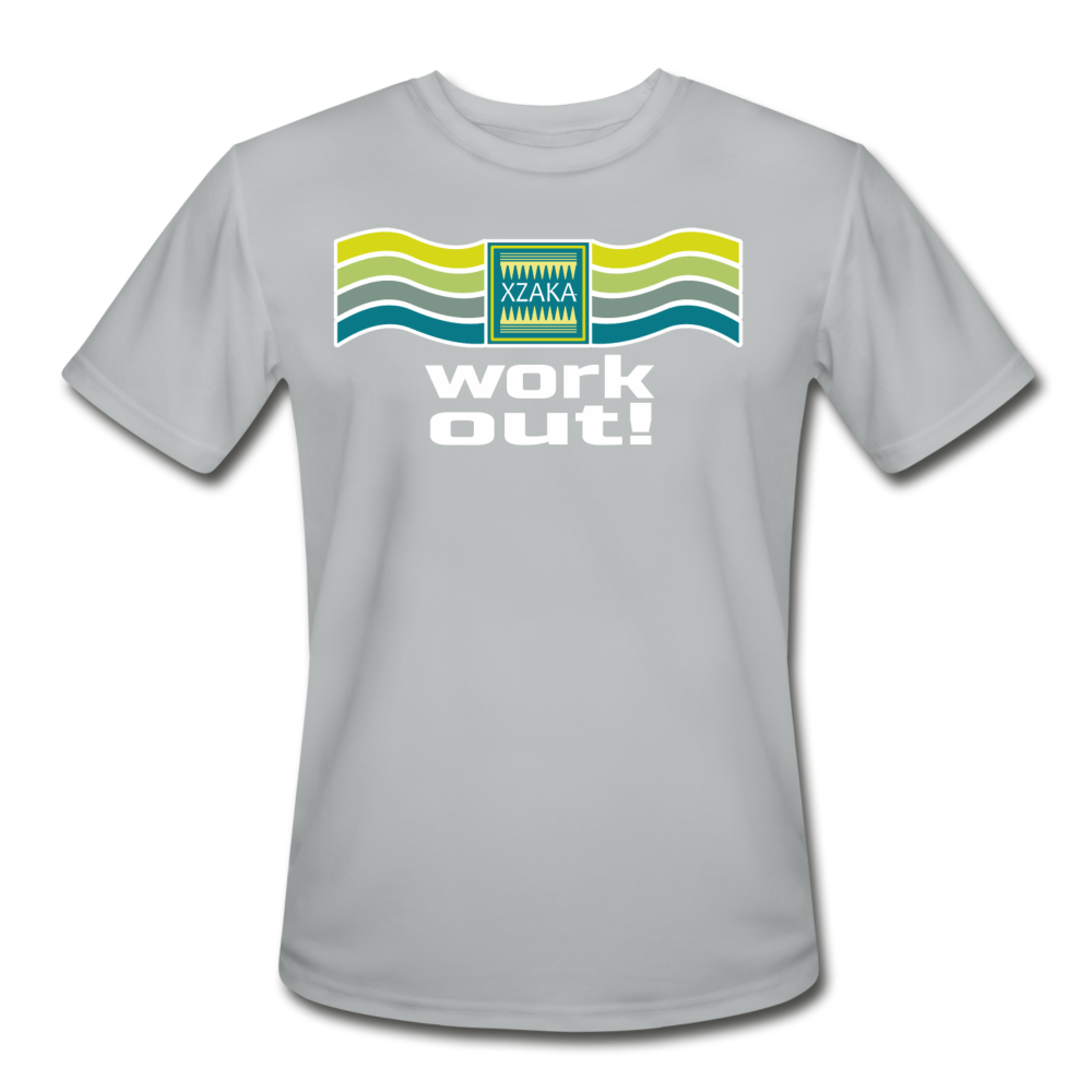 XZAKA - Men’s "Work Out" Moisture Wicking Performance T-Shirt -BLK- - silver