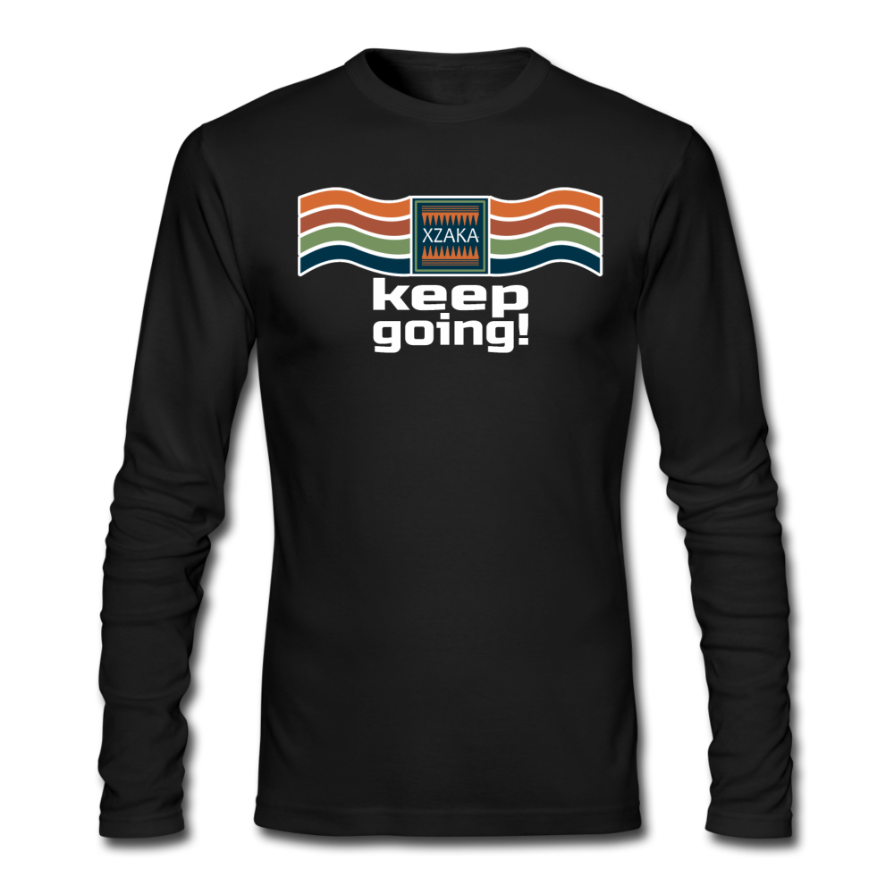 XZAKA - Men "Keep Going" Long Sleeve T-Shirt - Wings - BLK - black