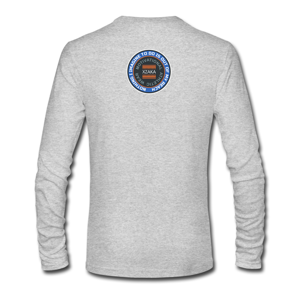 XZAKA - Men "Dare To Dream" Long Sleeve T-Shirt - Wings - WHT - heather gray