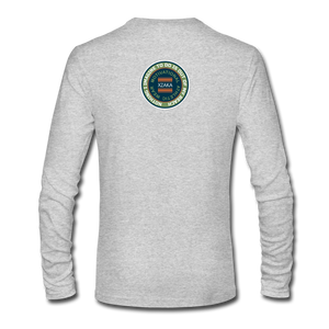 XZAKA - Men "Courage Gets Up & Continues" Long Sleeve T-Shirt - Wings - WHT - heather gray
