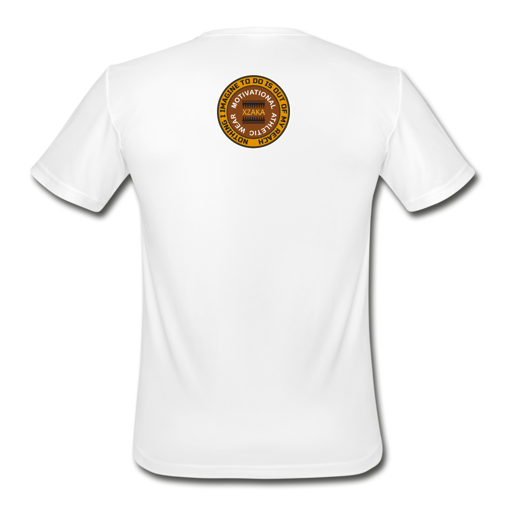 XZAKA - Men’s "Faster, Harder, Stronger" Moisture Wicking Performance T-Shirt -WHT - white
