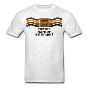 XZAKA - Men "Faster, Harder, Stronger" Tagless T-Shirt - Hanes - WHT - light heather gray