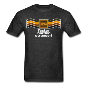 XZAKA - Men "Faster, Harder, Stronger" Tagless T-Shirt - Hanes - BLK - charcoal gray