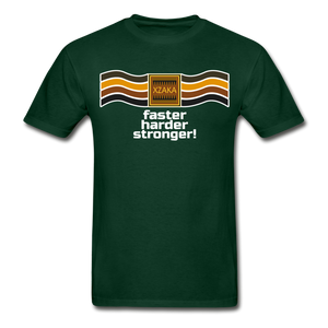 XZAKA - Men "Faster, Harder, Stronger" Tagless T-Shirt - Hanes - BLK - forest green