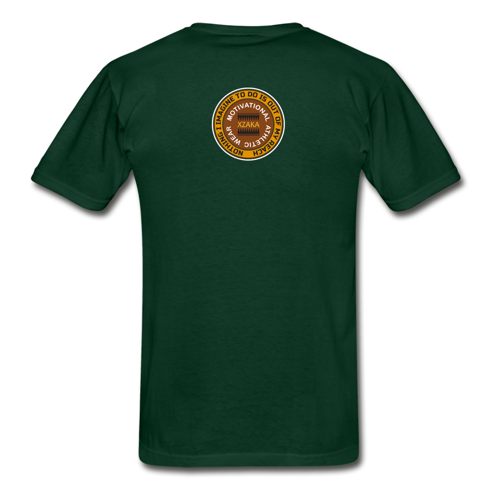 XZAKA - Men "Faster, Harder, Stronger" Tagless T-Shirt - Hanes - BLK - forest green