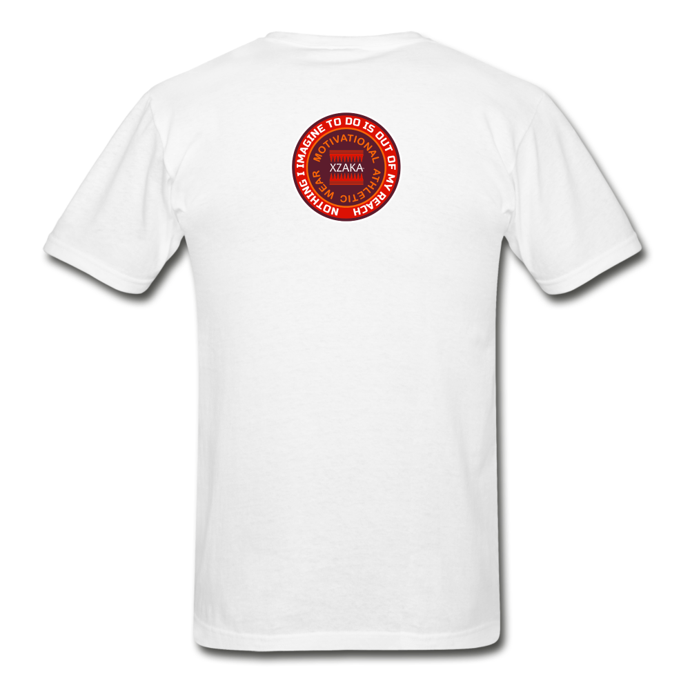 XZAKA - Men "Enthusiasm Drives Purpose" Tagless T-Shirt - Hanes - WHT - white