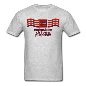 XZAKA - Men "Enthusiasm Drives Purpose" Tagless T-Shirt - Hanes - WHT - heather gray