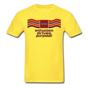 XZAKA - Men "Enthusiasm Drives Purpose" Tagless T-Shirt - Hanes - WHT - yellow