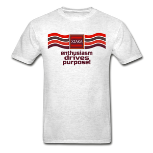 XZAKA - Men "Enthusiasm Drives Purpose" Tagless T-Shirt - Hanes - WHT - light heather gray