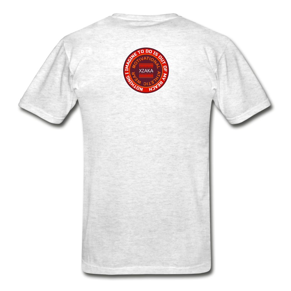 XZAKA - Men "Enthusiasm Drives Purpose" Tagless T-Shirt - Hanes - WHT - light heather gray