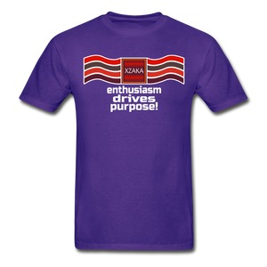XZAKA - Men "Enthusiasm Drives Purpose" Tagless T-Shirt - Hanes - BLK - purple