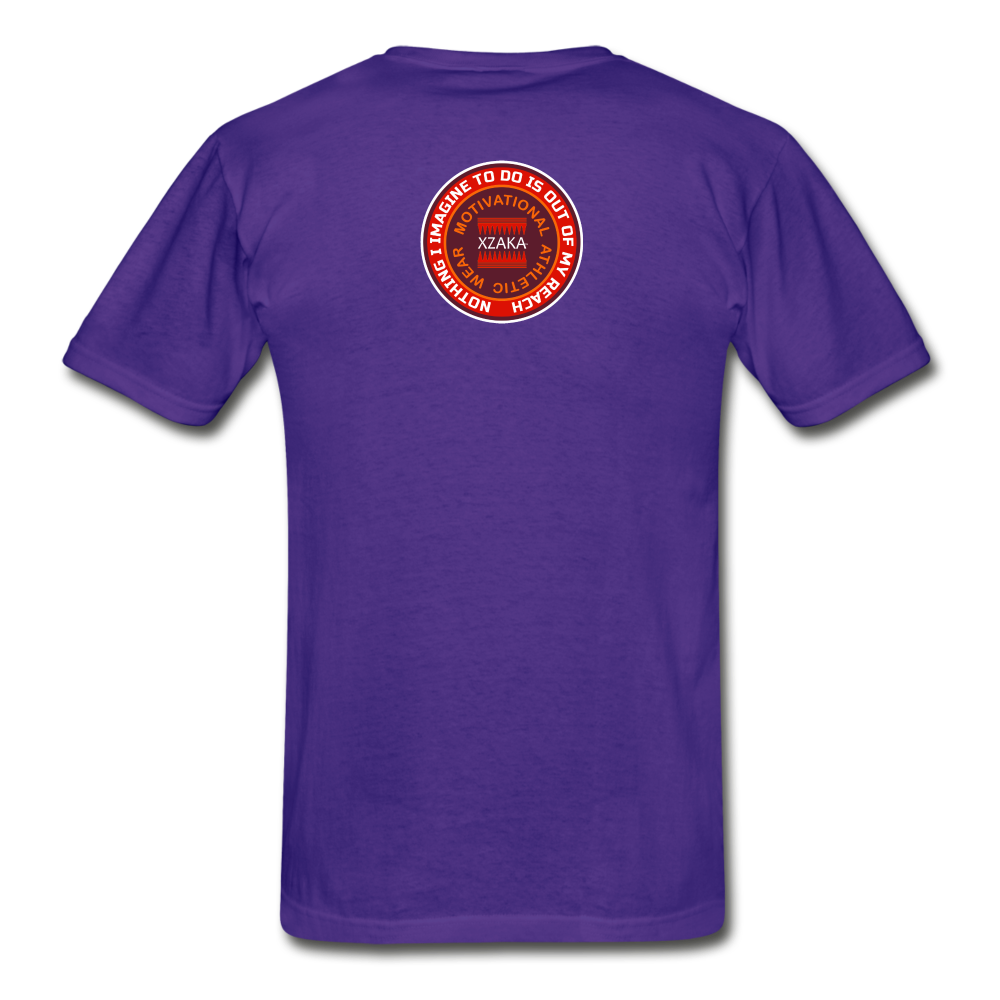XZAKA - Men "Enthusiasm Drives Purpose" Tagless T-Shirt - Hanes - BLK - purple