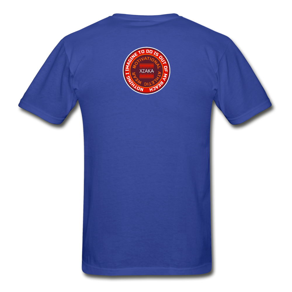 XZAKA - Men "Enthusiasm Drives Purpose" Tagless T-Shirt - Hanes - BLK - royal blue