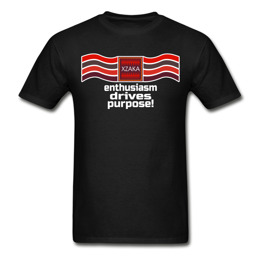 XZAKA - Men "Enthusiasm Drives Purpose" Tagless T-Shirt - Hanes - BLK - black