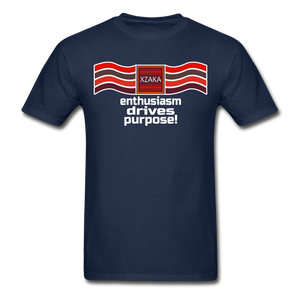 XZAKA - Men "Enthusiasm Drives Purpose" Tagless T-Shirt - Hanes - BLK - navy