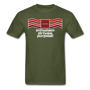 XZAKA - Men "Enthusiasm Drives Purpose" Tagless T-Shirt - Hanes - BLK - military green