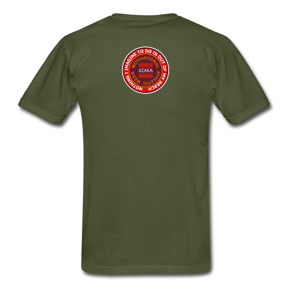 XZAKA - Men "Enthusiasm Drives Purpose" Tagless T-Shirt - Hanes - BLK - military green