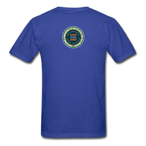 XZAKA - Men "Courage Gets Up & Continues" Tagless T-Shirt - Hanes - BLK - royal blue