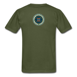 XZAKA - Men "Courage Gets Up & Continues" Tagless T-Shirt - Hanes - BLK - military green