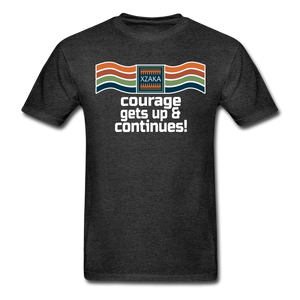 XZAKA - Men "Courage Gets Up & Continues" Tagless T-Shirt - Hanes - BLK - charcoal gray