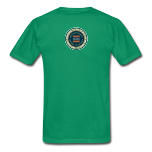 XZAKA - Men "Courage Gets Up & Continues" Tagless T-Shirt - Hanes - BLK - kelly green